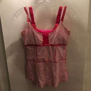 Lululemon Lined Pink Double Strap Workout Tank